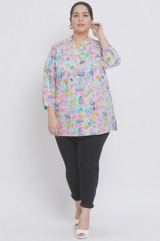 Plus Size Cotton Tunic for Women – Multicolor