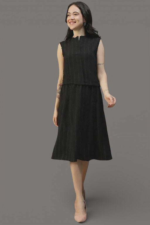 Black Stripe Top & Skirt | Co-Ord Set