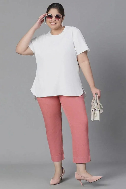 Women’s Plus Size White Loopy Casual Top