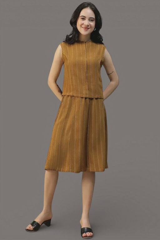 Mustard Stripe Top & Skirt | Co-Ord Set